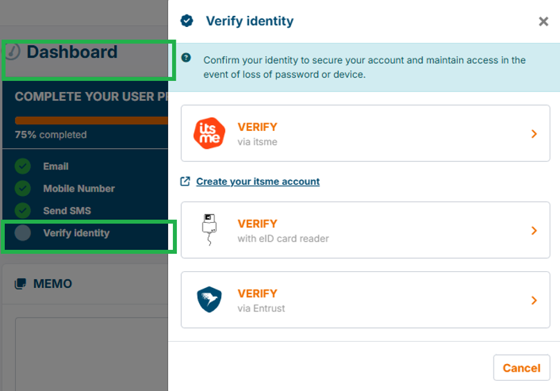 Screenshot Verify Identity And 3 Choices Screenshot Verify Identity And 3 Choices